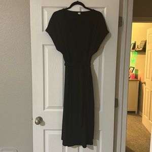 Old Navy Black Ribbed Midi Sweater Dress